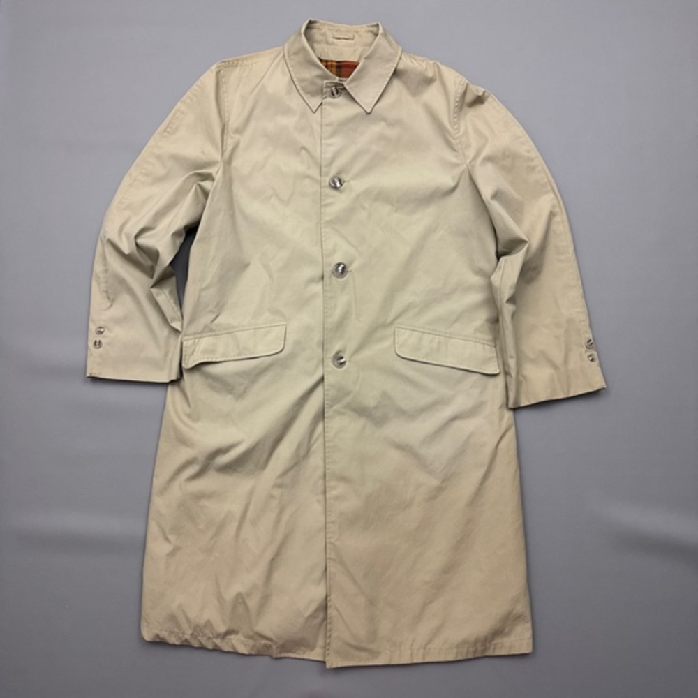 Vintage Sears Perma-Prest Plaid Lined Trench Coat‎